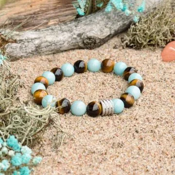 Pulsera de Amazonita y Ojo de Tigre