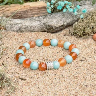Pulsera de Amazonita y Cornalina