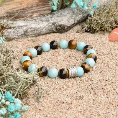Pulsera de Amazonita y Ojo de Tigre