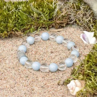 Pulsera de Angelita y Cristal de Roca