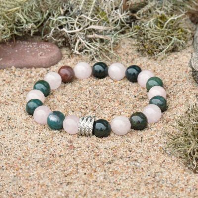 Heliotropo ir Rožinio Kvarco Apyrankė