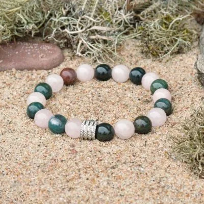 Heliotropo ir Rožinio Kvarco Apyrankė