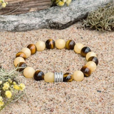 Pulsera de Calcita y Ojo de Tigre