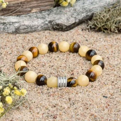 Pulsera de Calcita y Ojo de Tigre