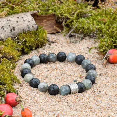 Pulsera de Lava y Labradorita
