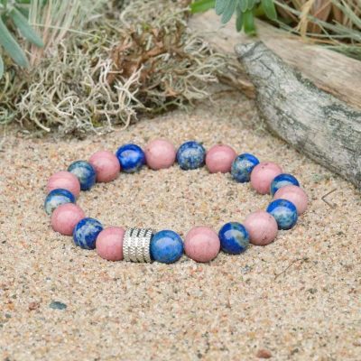 Pulsera de Rodocrosita y Lapislázuli