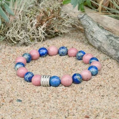 Pulsera de Rodocrosita y Lapislázuli