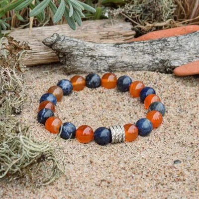 Pulsera de Sodalita y Cornalina