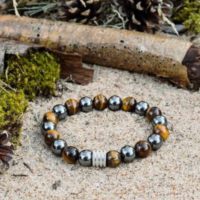 Pulsera de Ojo de Tigre y Hematites