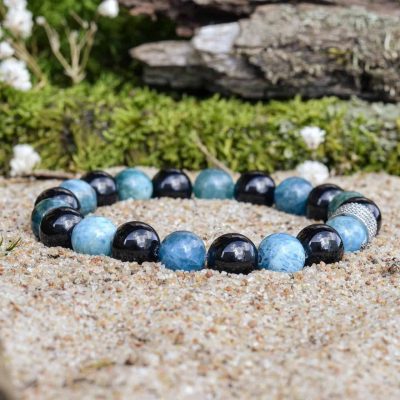 Pulsera de Apatito y Turmalina Negra (Schörl)