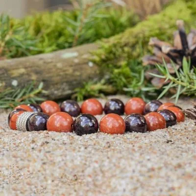 Pulsera de Granate y Jaspe Rojo