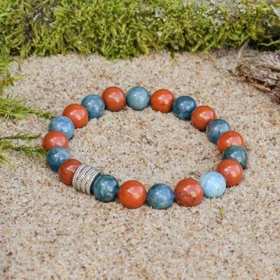 Pulsera de Jaspe Rojo y Apatito
