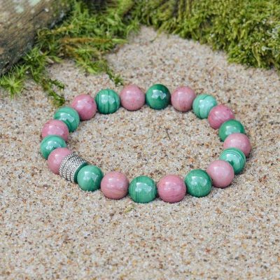 Pulsera de Malaquita y Rodocrosita