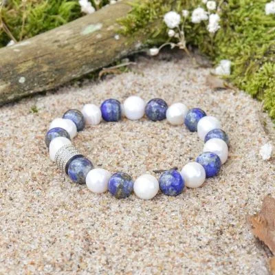 Pulsera de Perlas y Lapislázuli